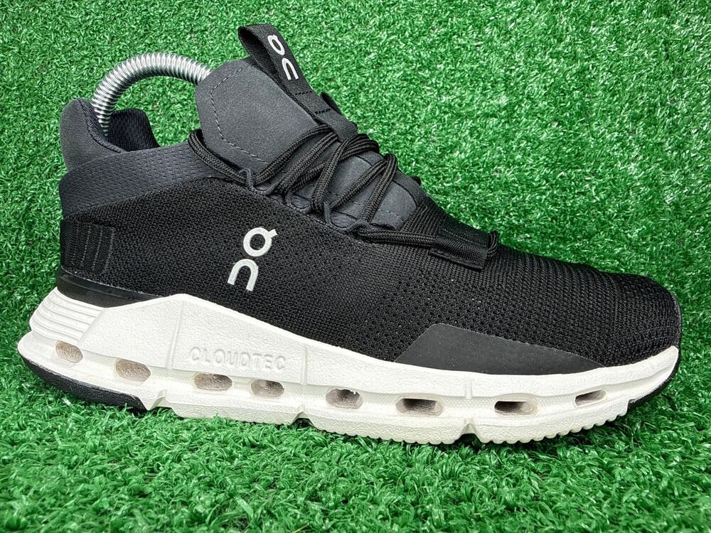 On Cloudnova Womens Size 6.5 Black White Athletic Running Walking Shoes Sneakers